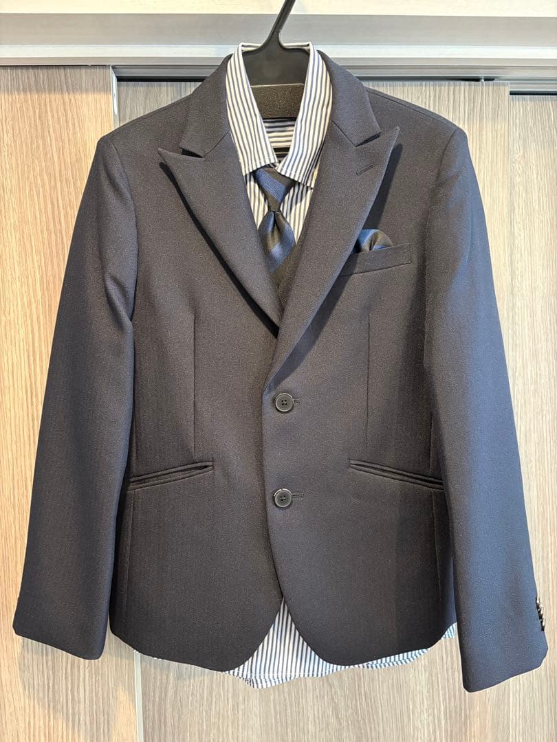 ワンダーファクトリー 160 ネイビー 濃紺 フォーマルスーツ6点セット