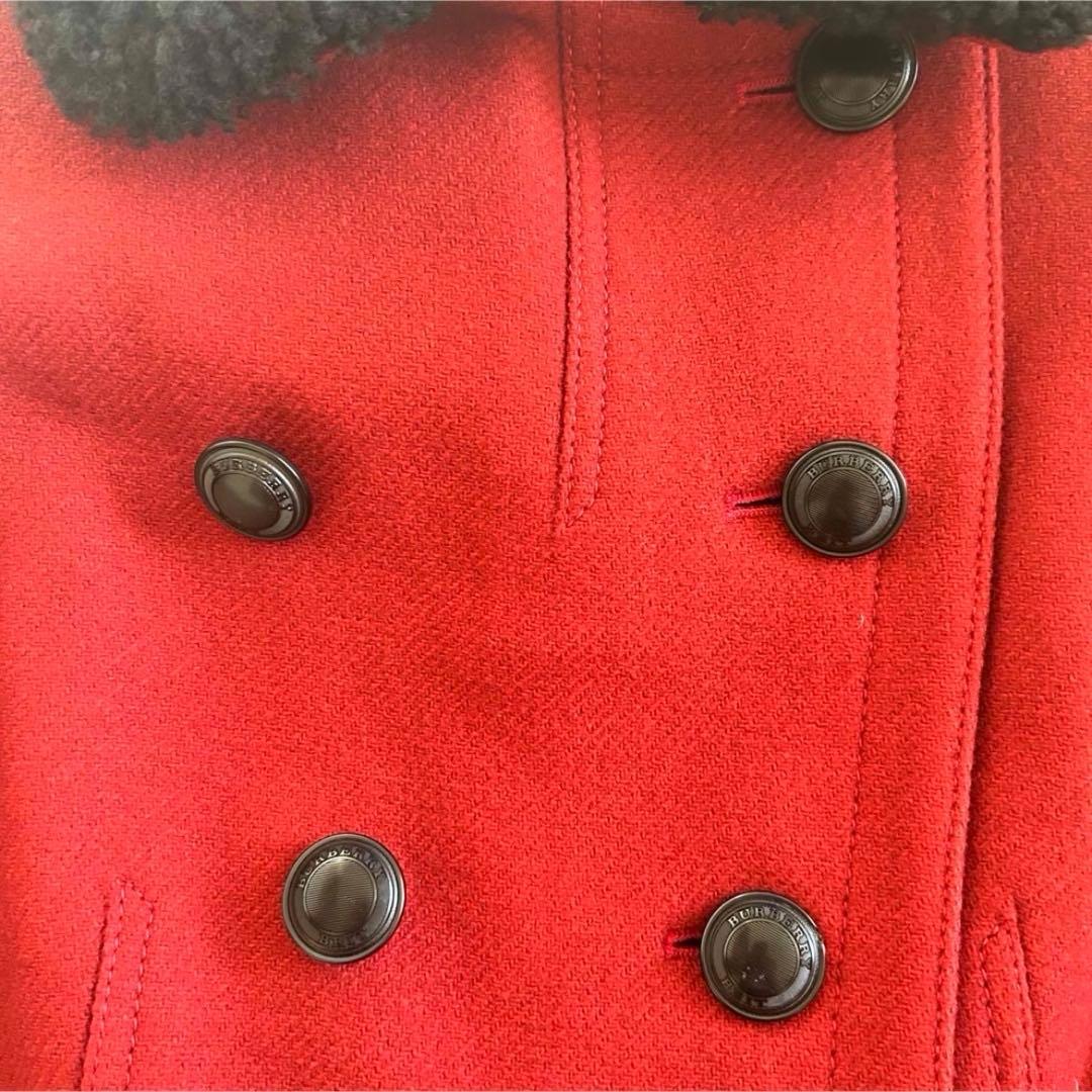 バーバリーブリット カシミヤ混 ピーコート ナポレオンコート 襟ボア プリーツ