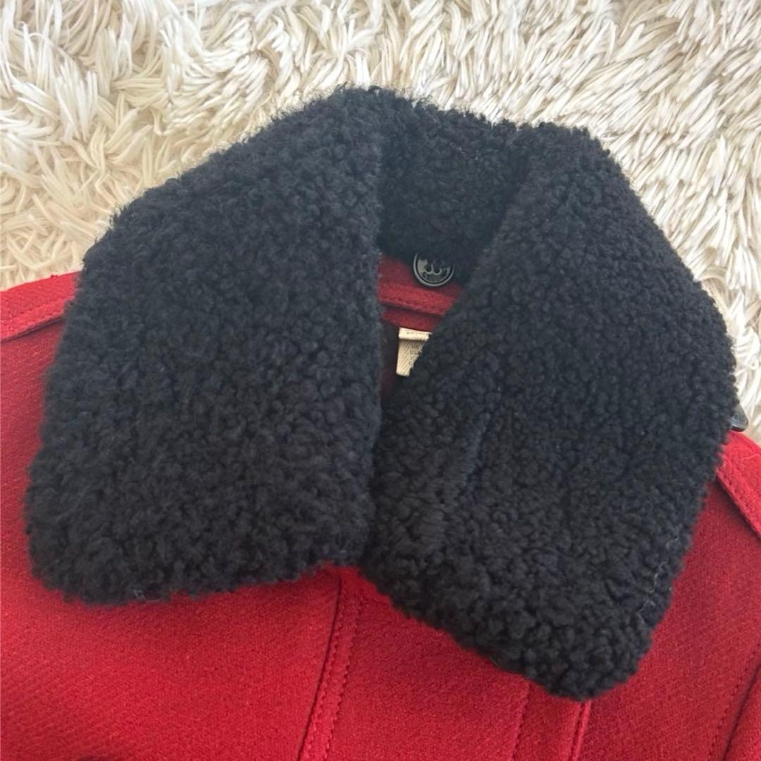 バーバリーブリット カシミヤ混 ピーコート ナポレオンコート 襟ボア プリーツ