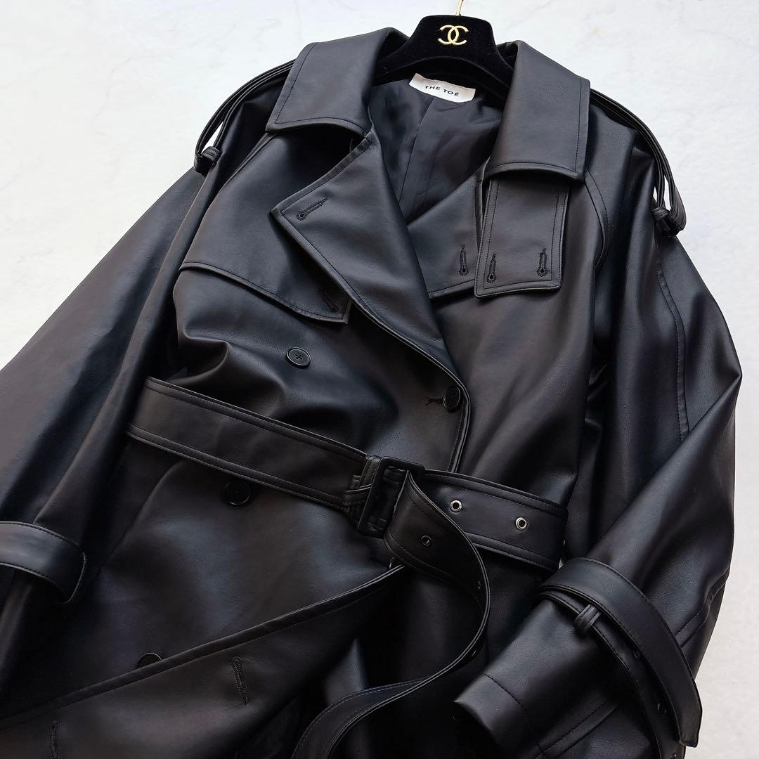 【THE TOE】23AW　AVIGNON TRENCH COAT　レザー　黒