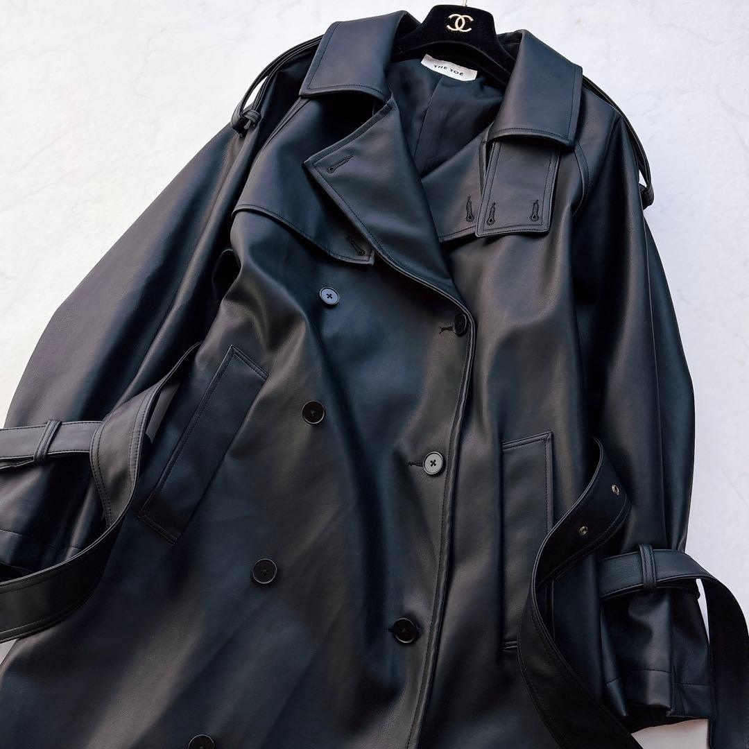 【THE TOE】23AW　AVIGNON TRENCH COAT　レザー　黒