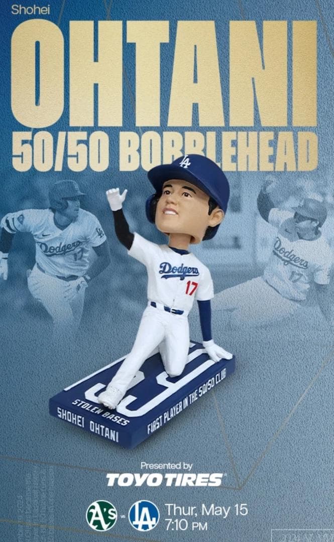 《球場限定》大谷翔平 50/50記念 盗塁 バブルヘッド 2025年5月15日