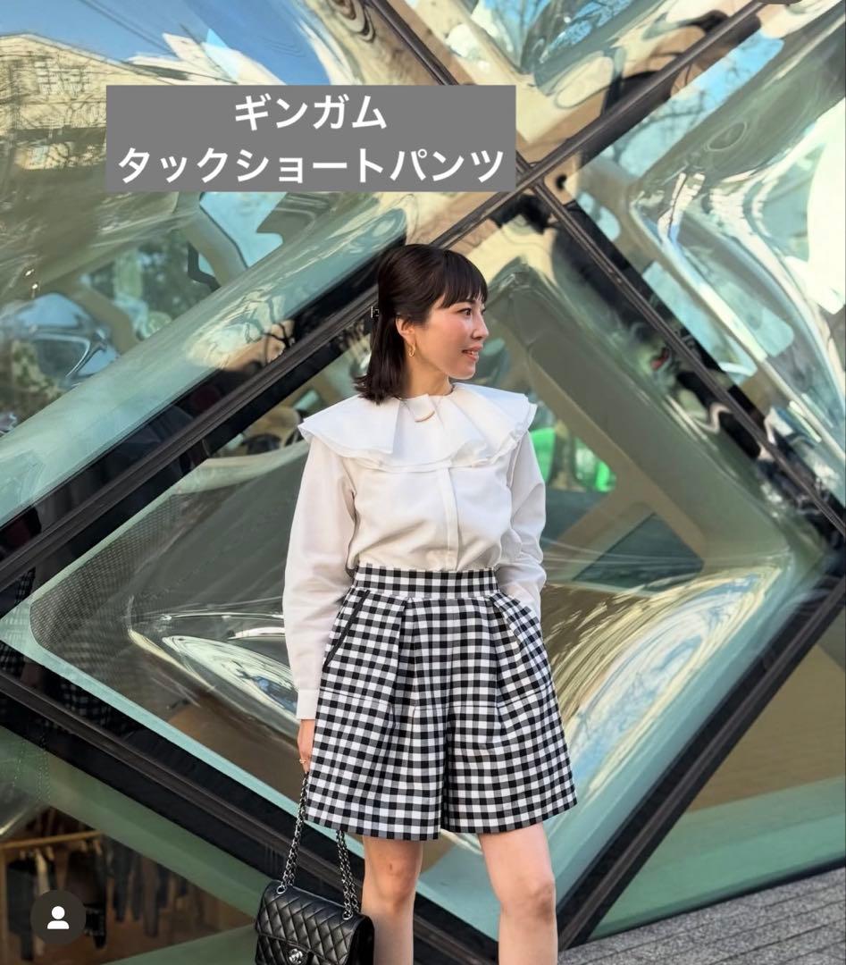 トレフルプラスワン　【新品タグ付き】　タックショートパンツ　ギンガムチェック