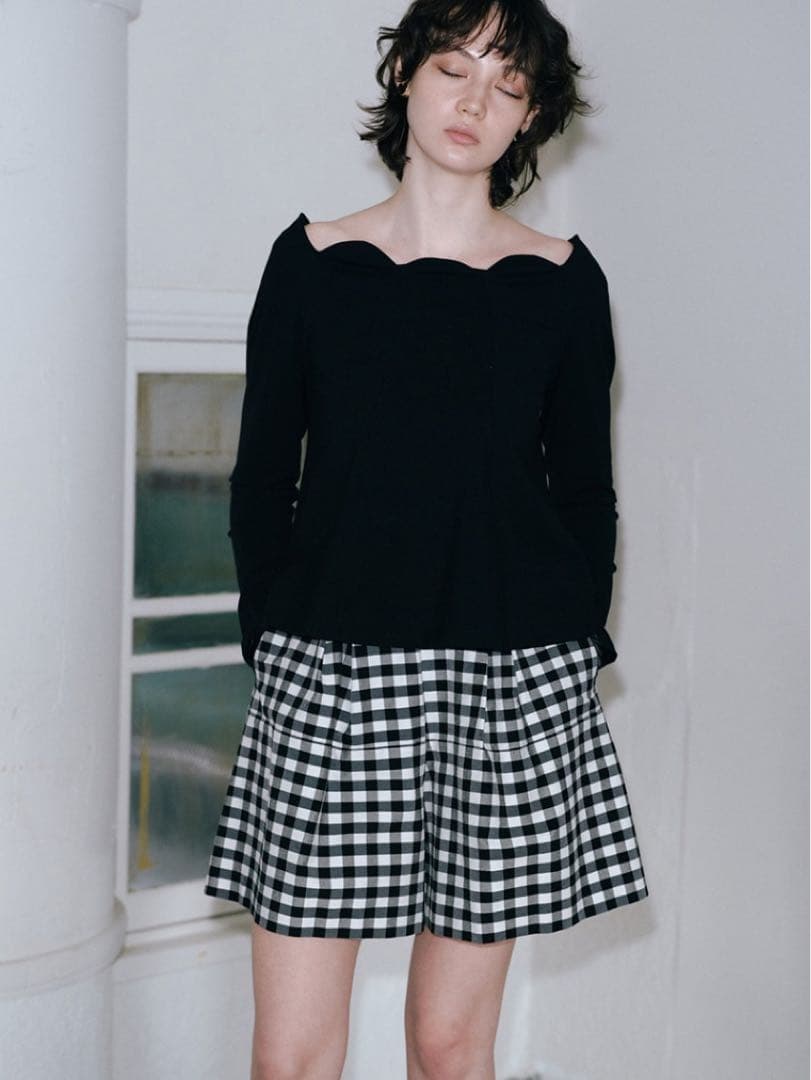 トレフルプラスワン　【新品タグ付き】　タックショートパンツ　ギンガムチェック