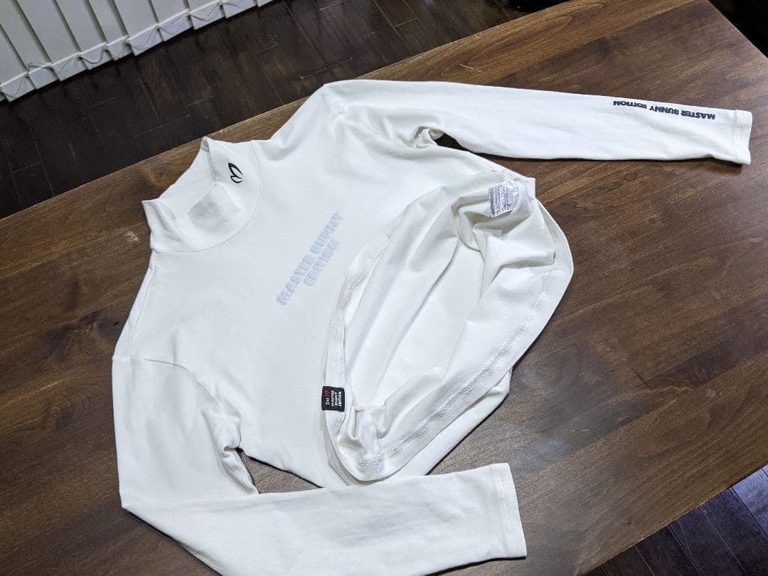 パーリーゲイツ　マスターバニー　モックネック　ゴルフ　ウエア　白　長袖　アンダー