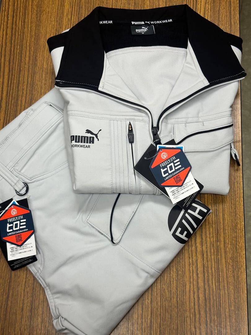 PUMAxヒロミ コラボワークウェア上下セット シルバー　ズボンL ジャケットM