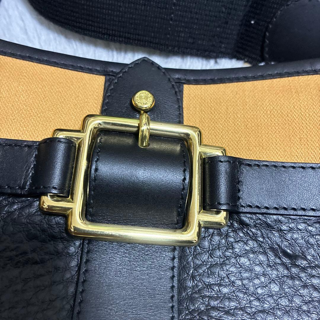 HUNTINGWORLDレザーショルダーバッグ 黒とイエロー