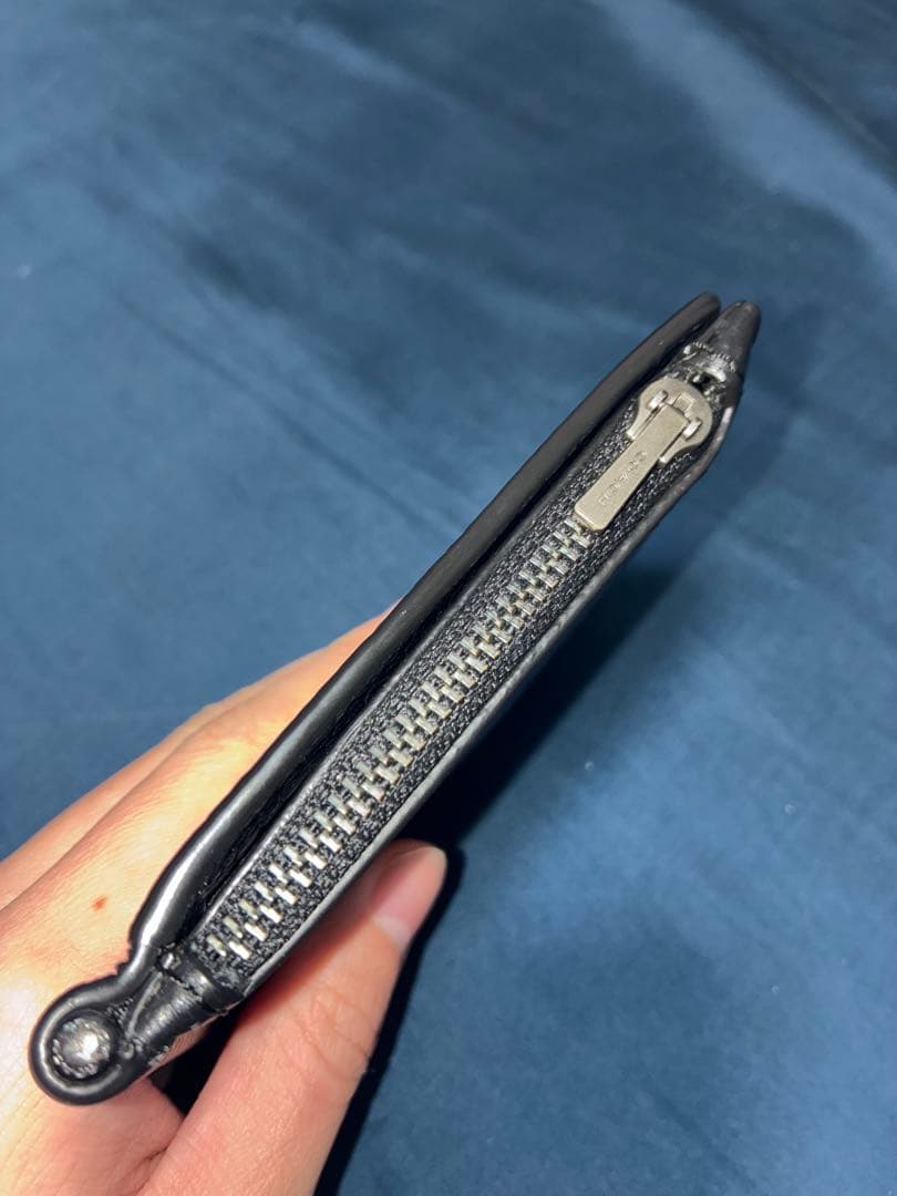 値下げ　コーチ　coach 本革マネークリップ　直営店購入