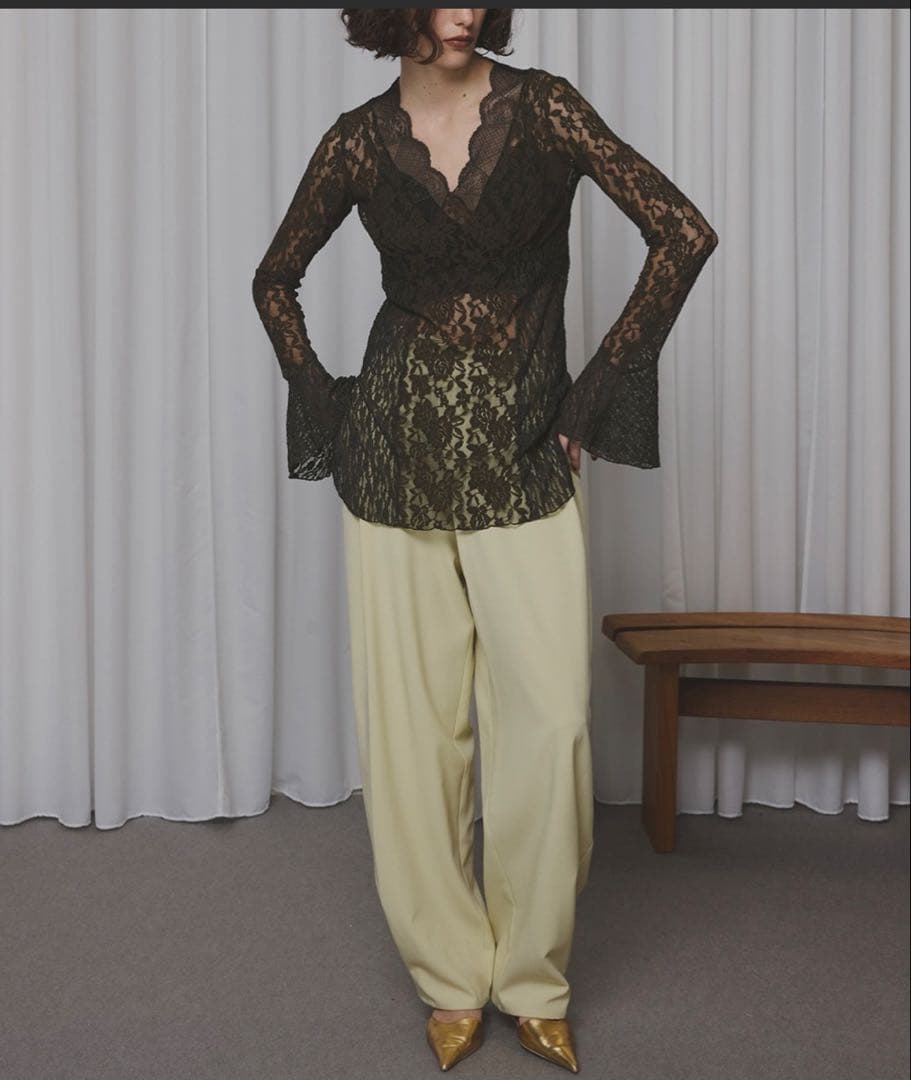 トップス AMERI VINTAGE COMBINATION LACE TOP