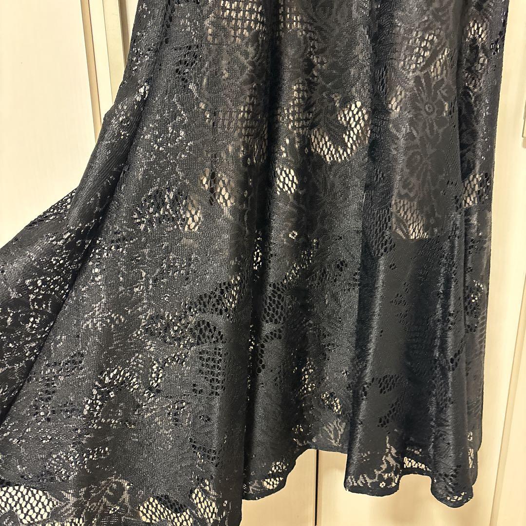 3wayシフォンボレロ&レースキャミドレス 結婚式 ワンピース　Ｌサイズ　黒