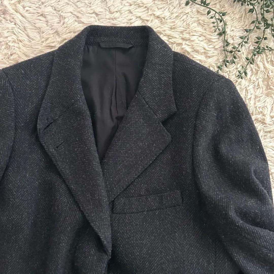 マーガレットハウエル ヘリンボーン ウール 比翼ボタン チェスターコート