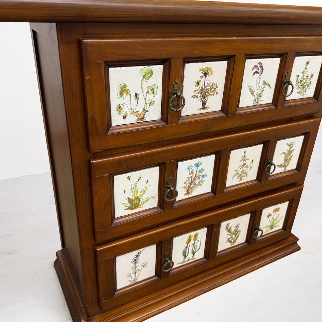 スペイン家具　バレンシア　タイル貼り　チェスト　北欧　アンティーク　レトロ