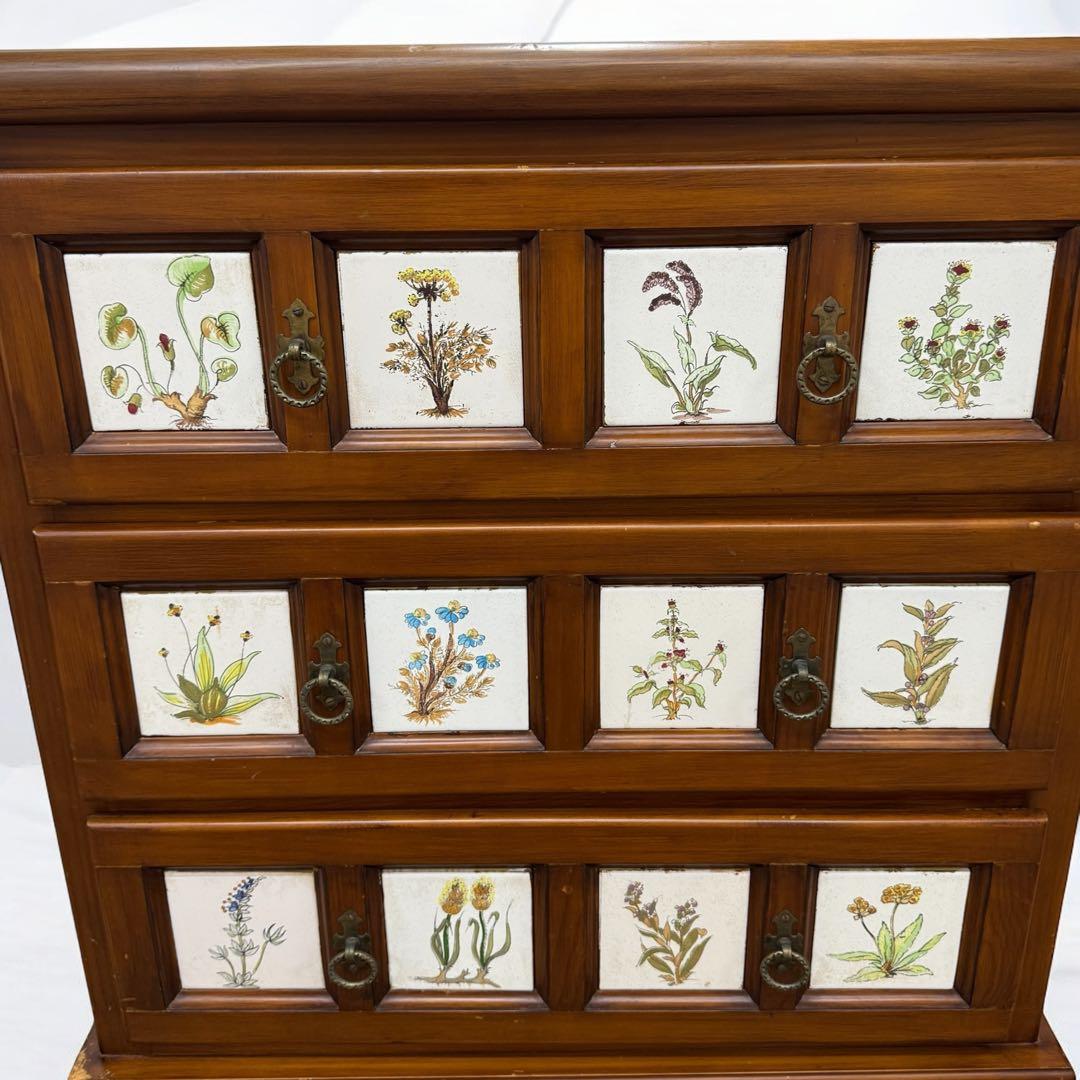 スペイン家具　バレンシア　タイル貼り　チェスト　北欧　アンティーク　レトロ