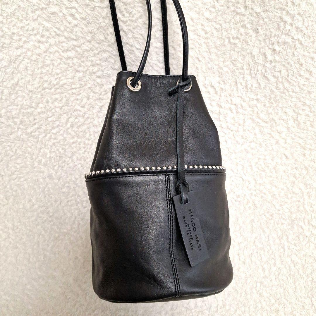 マルコマージ　スタッズ　巾着バッグ　ショルダーバッグ