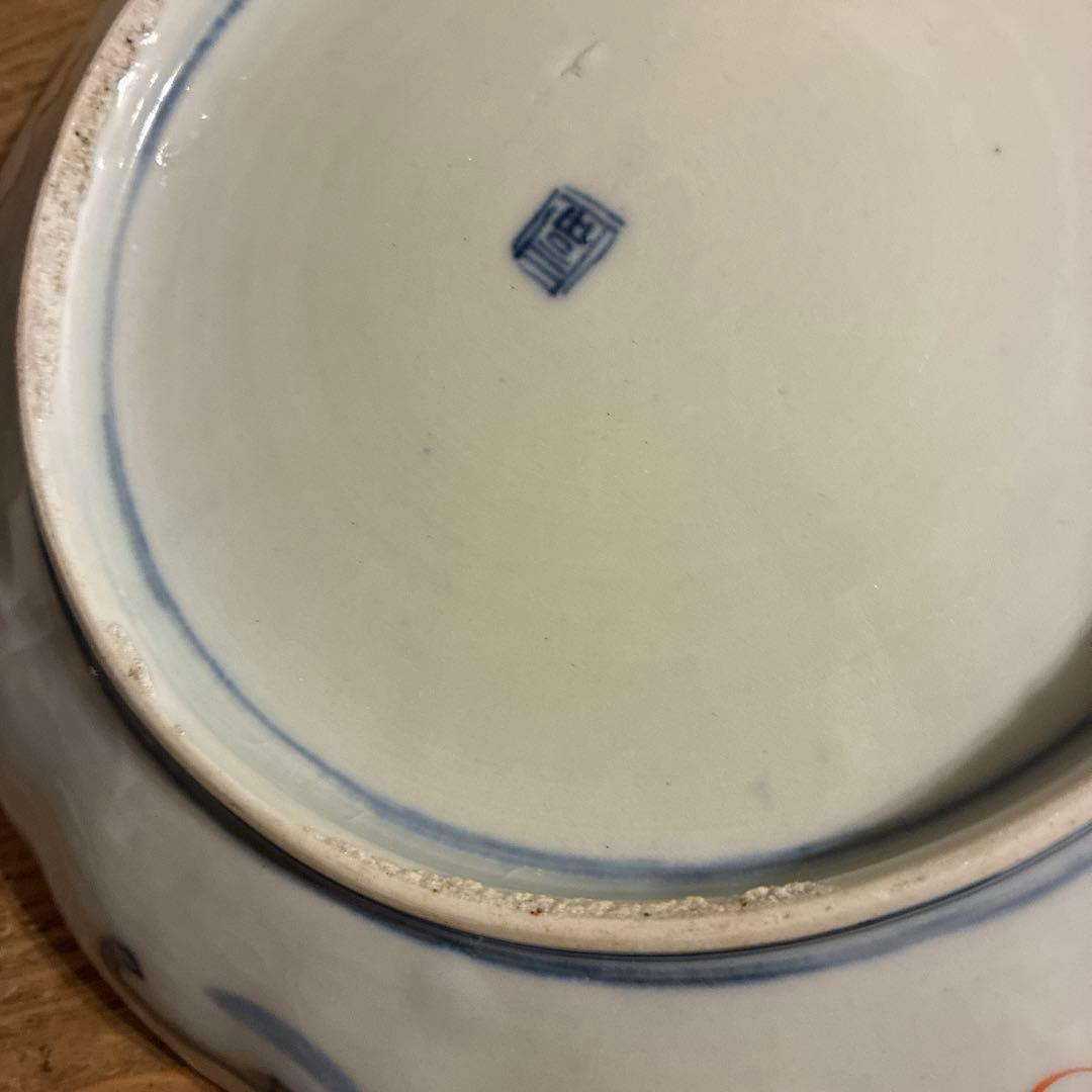 古伊万里風　和風模様の波型皿4枚セット