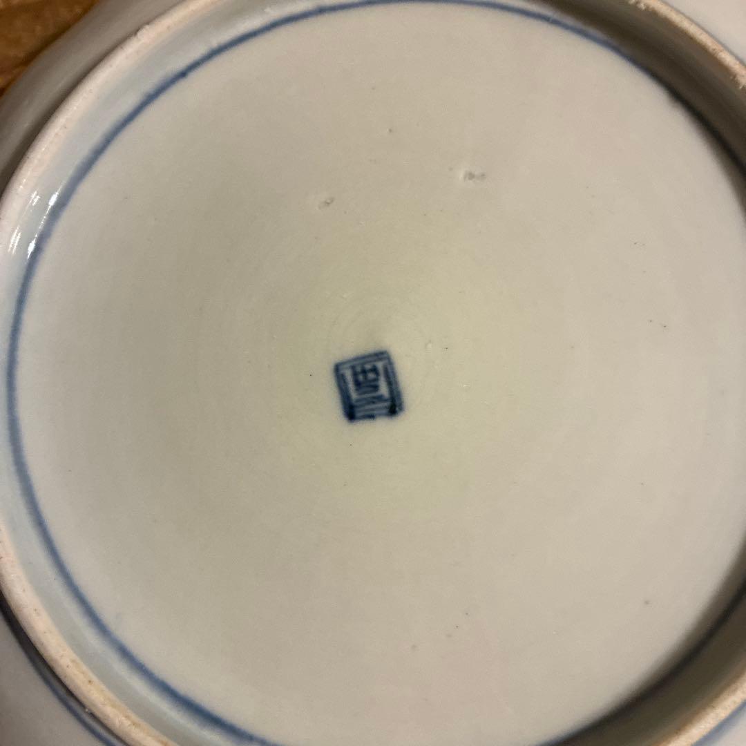 古伊万里風　和風模様の波型皿4枚セット