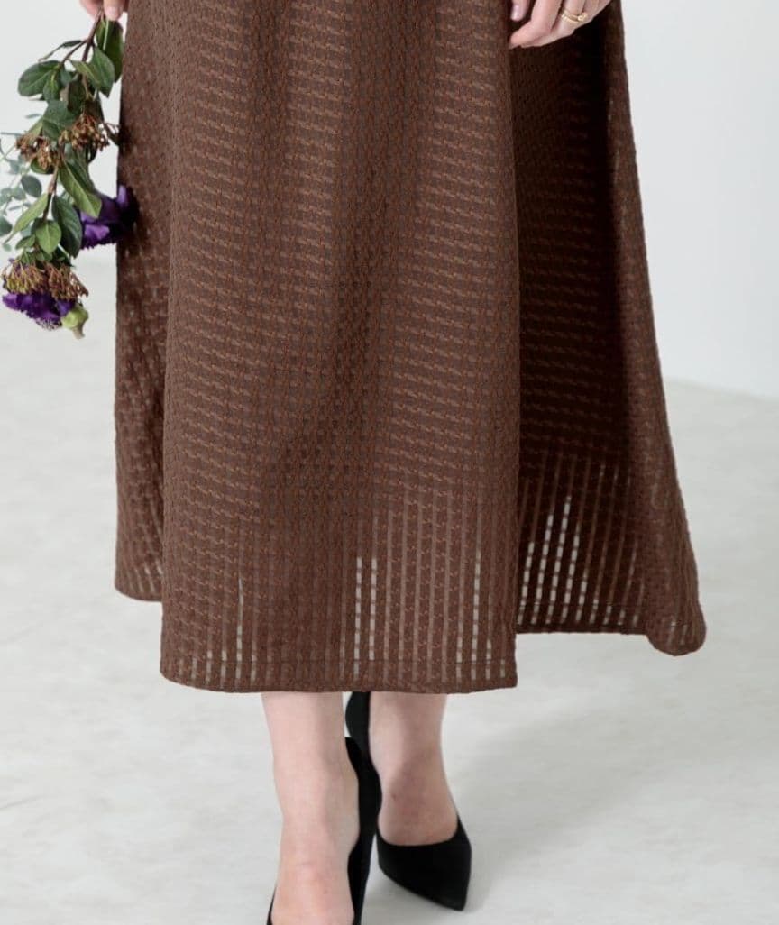 【LEJA】【定価21,700円】ビスチェ風切り替え　ワッフル生地ドレス