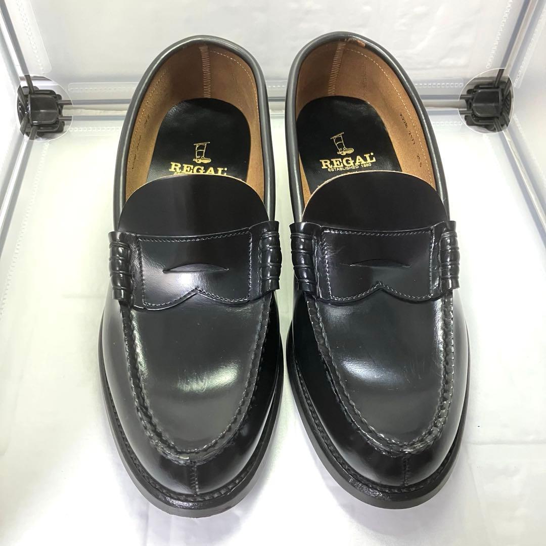 【美品】REGAL リーガル 25.5㎝ ローファー 革靴 ブラック 黒