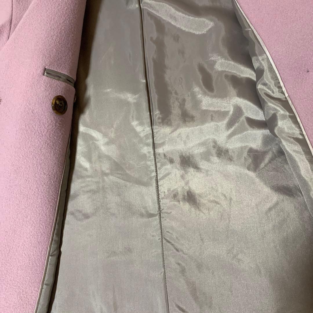 SLOBE IENA SUPER100 モッサVネックコート くすみピンク