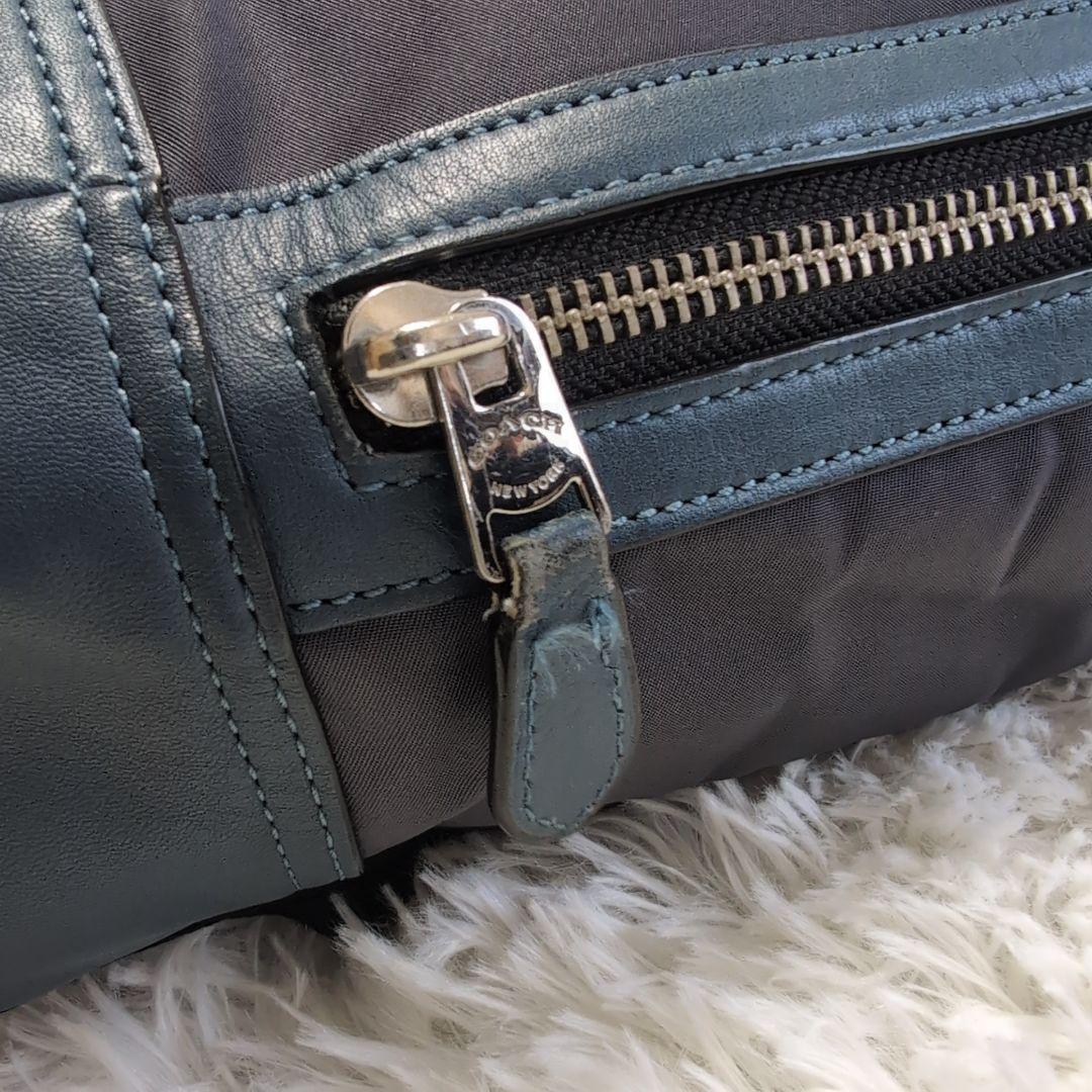 え*べ様 美品　コーチ　リュックサック　レザー　ナイロン　A4可　大容量　 自立