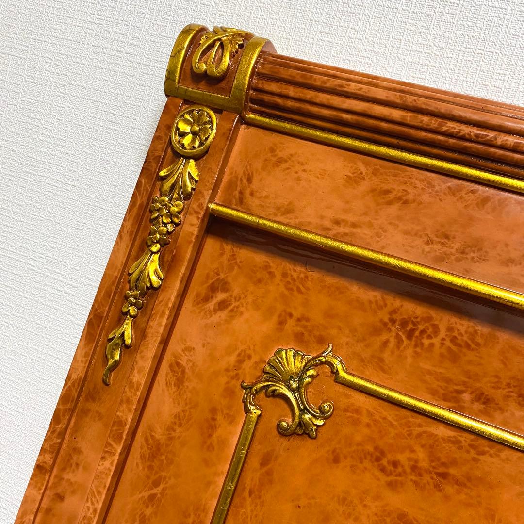 イタリア製 ヴィンテージ バロック ゴールド 彫刻 キングベッド ヘッドボード