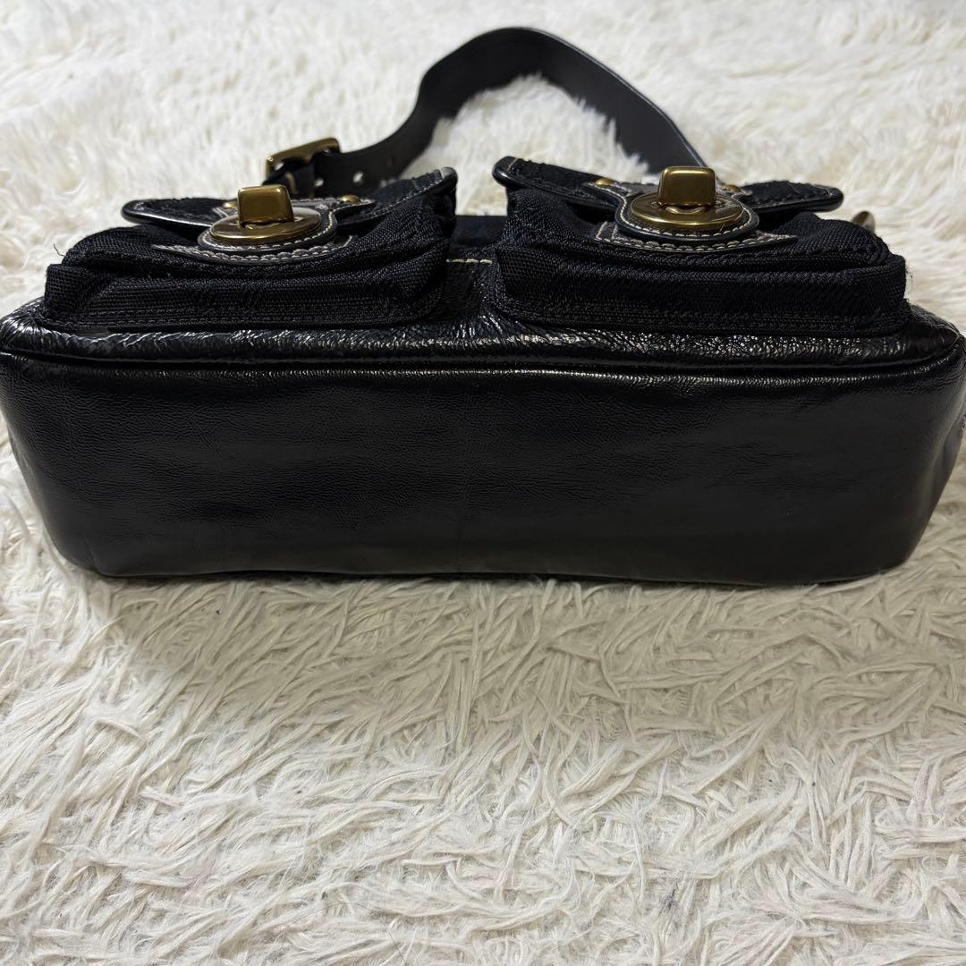 【美品】コーチ　レガシー　ワンショルダーバッグ　シグネチャー　ターンロック　黒