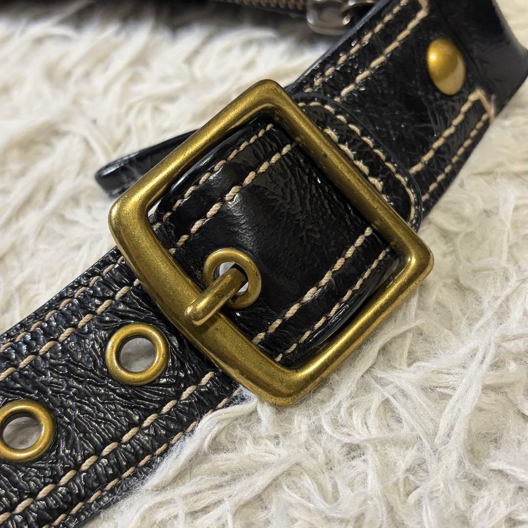 【美品】コーチ　レガシー　ワンショルダーバッグ　シグネチャー　ターンロック　黒