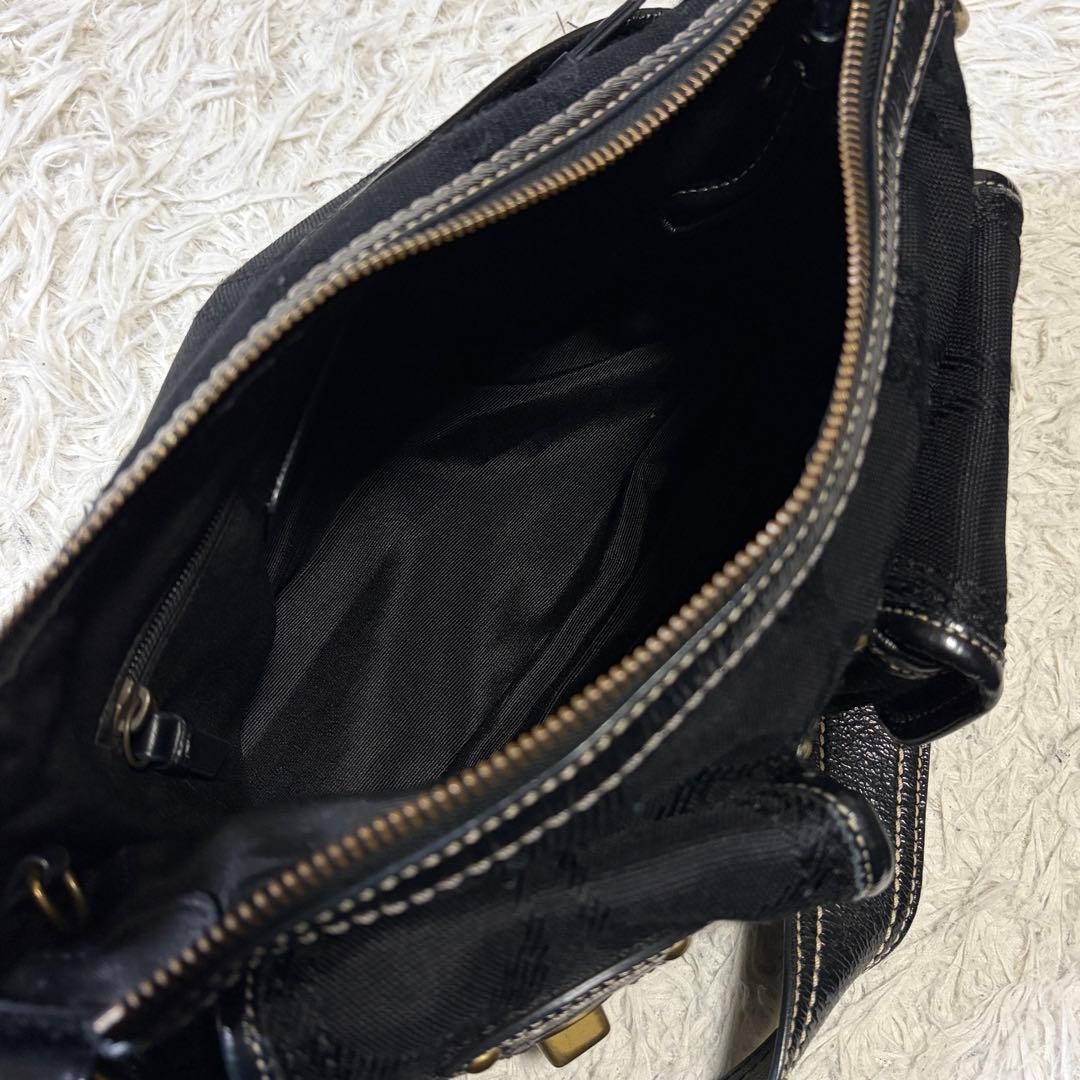 【美品】コーチ　レガシー　ワンショルダーバッグ　シグネチャー　ターンロック　黒