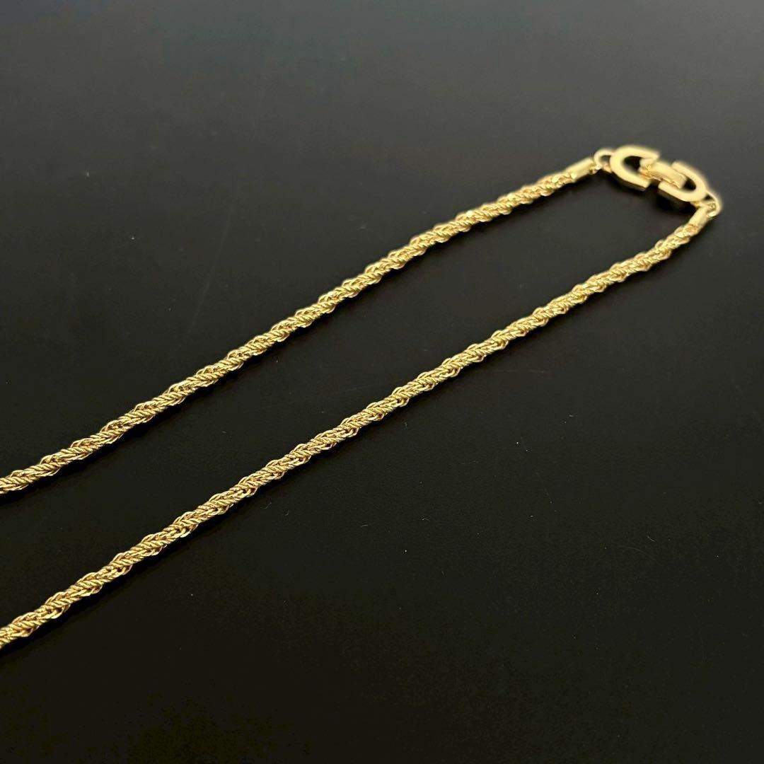 美品 クリスチャンディオール ネックレス ツイスト スクリュー チェーン