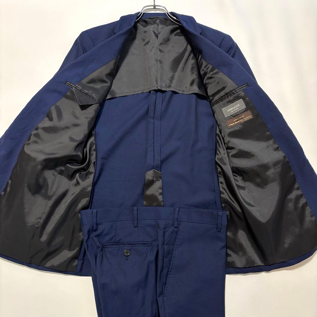 シンプリシテェ カノニコ生地 モヘヤ混 XLサイズ スーツ セット ブルー系