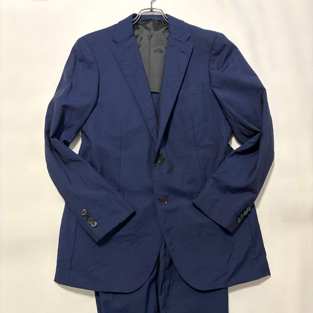 シンプリシテェ カノニコ生地 モヘヤ混 XLサイズ スーツ セット ブルー系