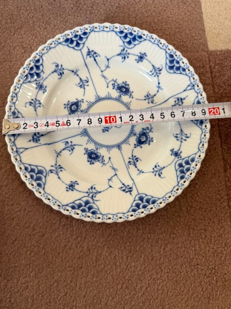   ブルーフルーテッド皿 2枚セット