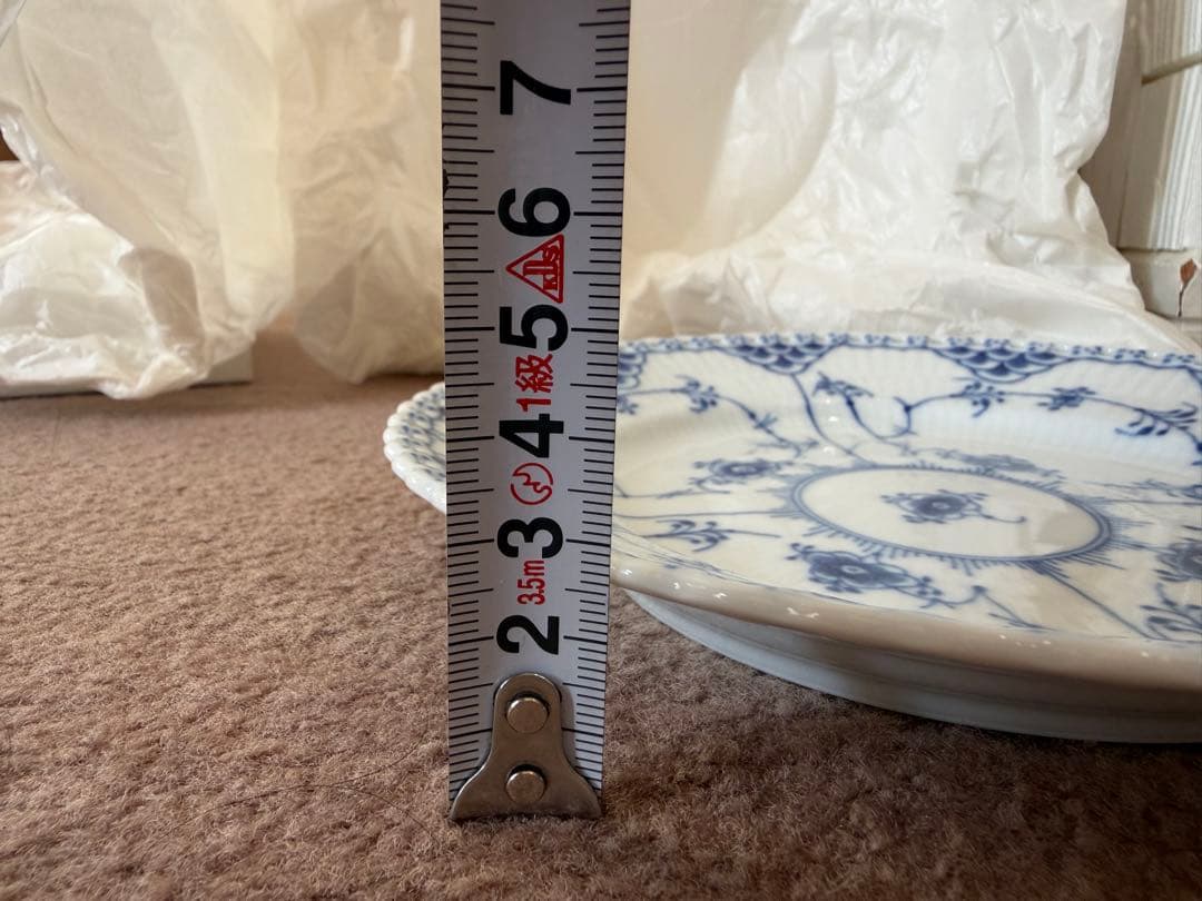   ブルーフルーテッド皿 2枚セット