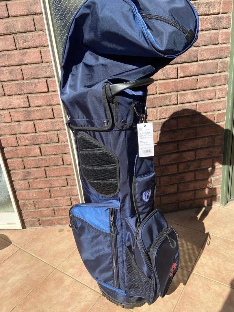 超軽量　ネイビー スタンド　キャディバッグ 14分割　GOLF