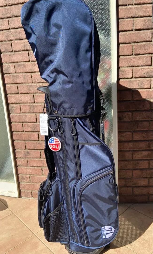 超軽量　ネイビー スタンド　キャディバッグ 14分割　GOLF