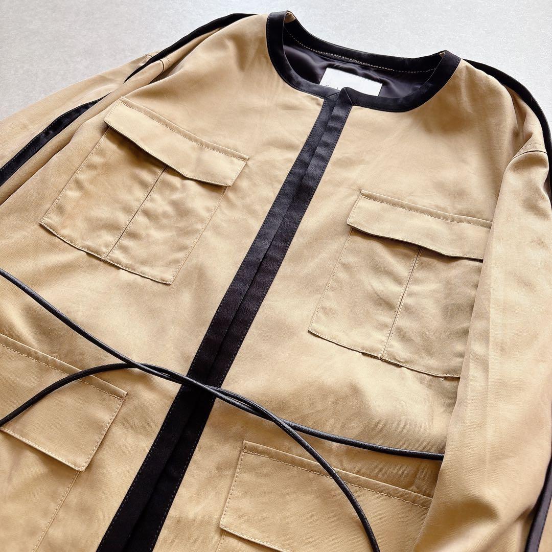 美品★CINOH｜定価8万 キャメル NO COL PIPING JACKET