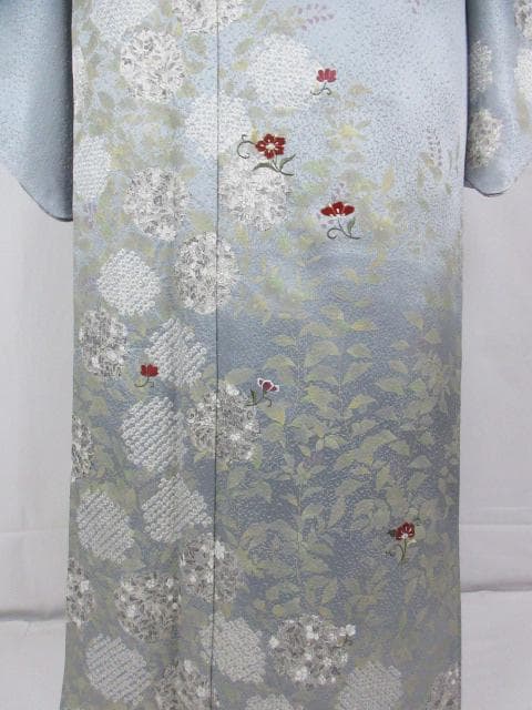 着用少ない！美品＊絞り＊刺繡＊ブルーグレー＊豪華＊訪問着＊１６０ｃｍ＊裄６５
