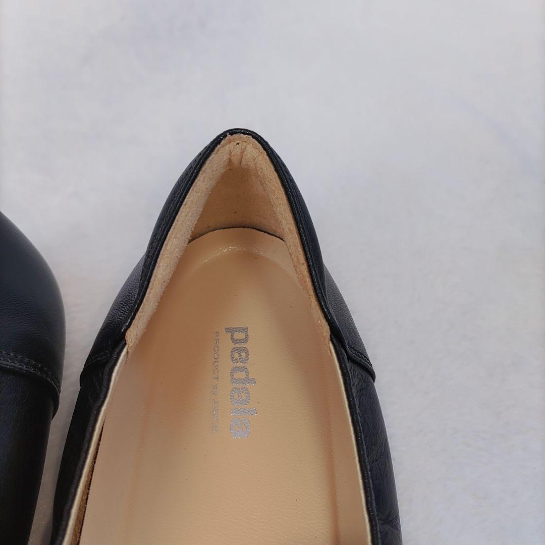 ASICS pedala ペダラ レザー ローファー 黒 フラットシューズ