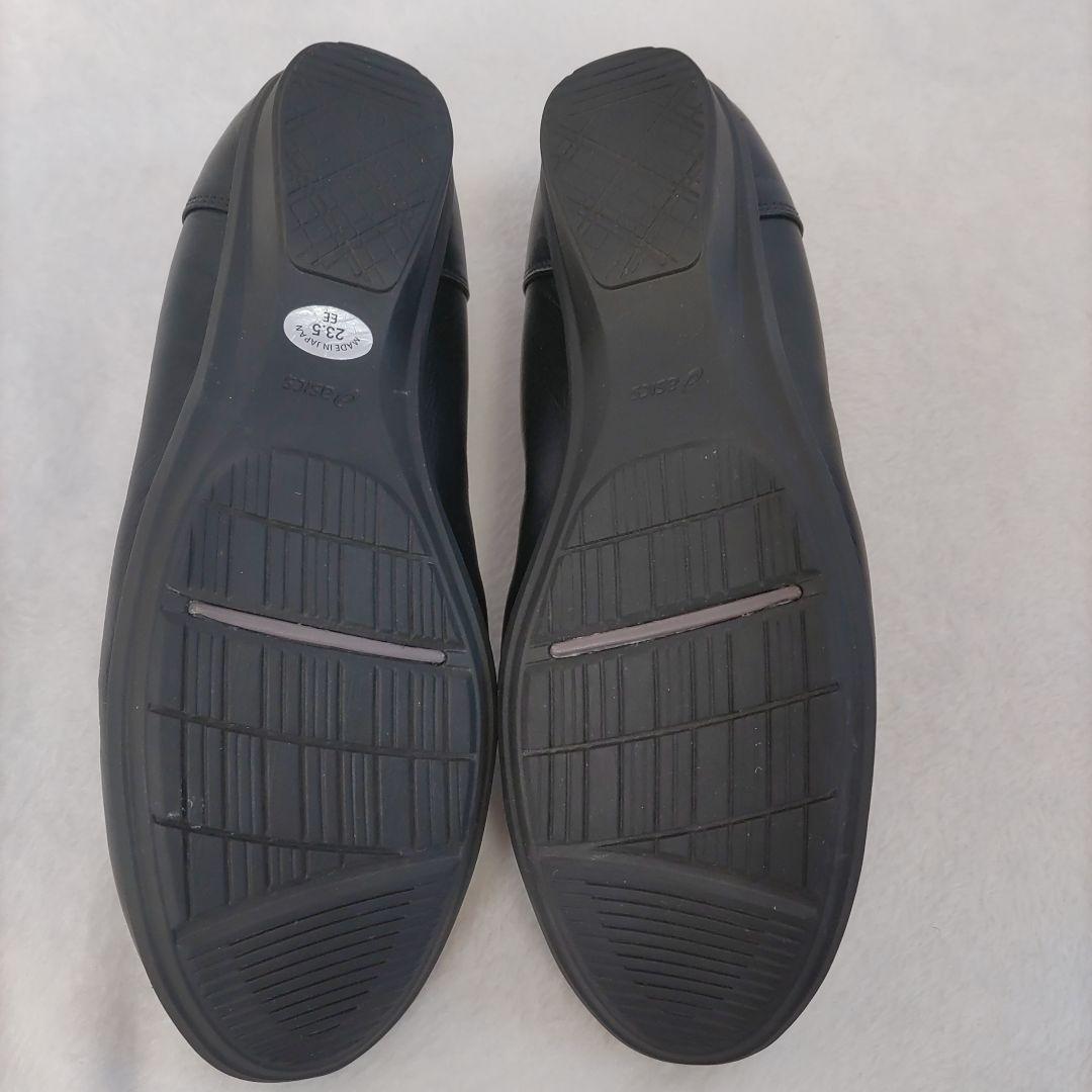 ASICS pedala ペダラ レザー ローファー 黒 フラットシューズ