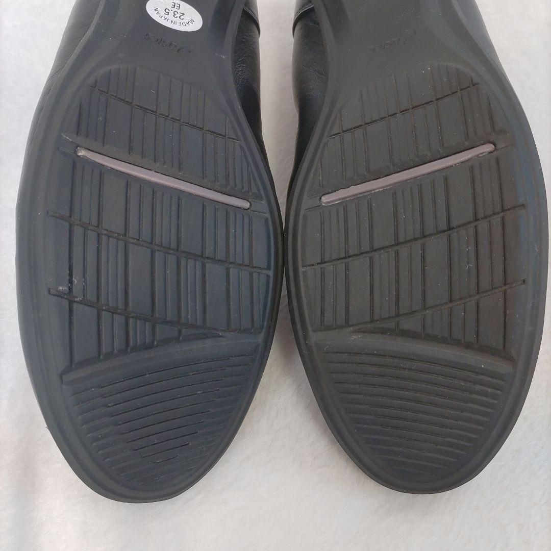 ASICS pedala ペダラ レザー ローファー 黒 フラットシューズ