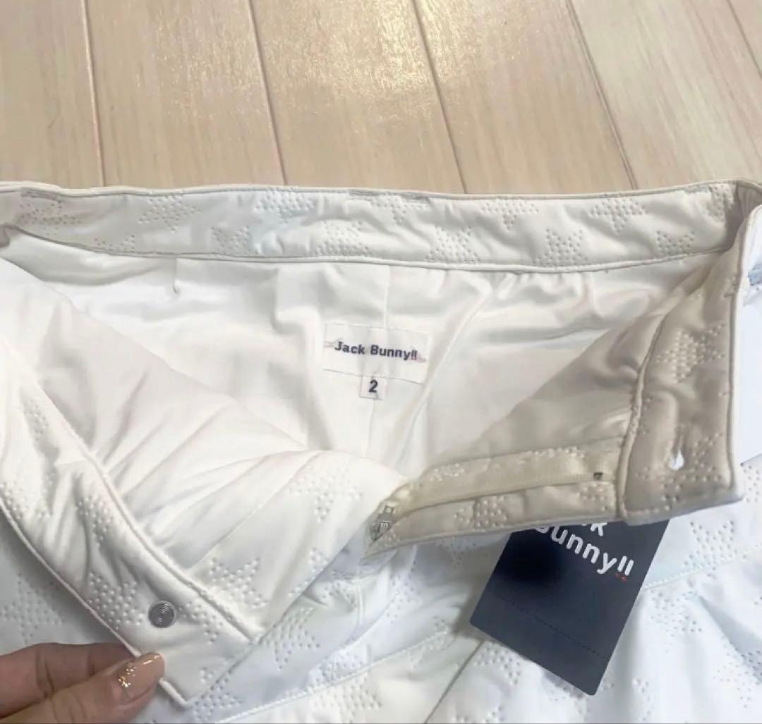 新品■17,600円【ジャックバニー】レディース　ゴルフスカート 2/L 白