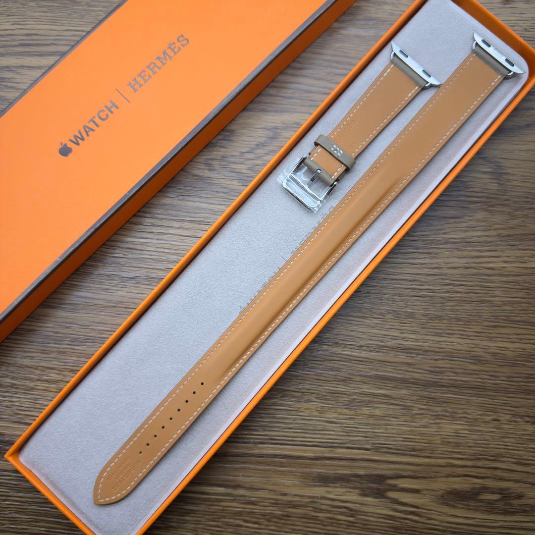 2999 ほぼ未使用　Apple Watch エルメス　エトゥープ　二重レザー