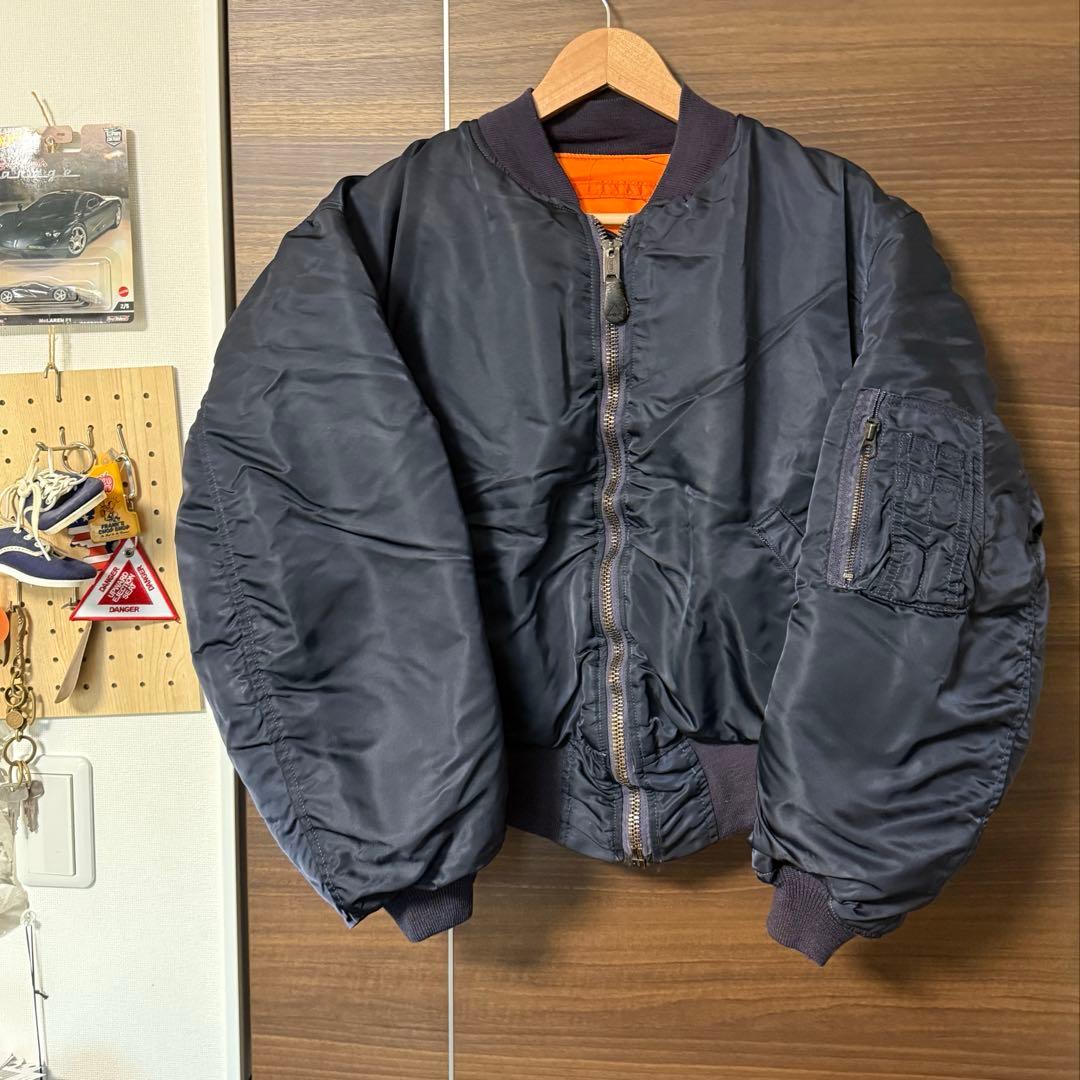 70〜80s Alpha MA-1 ネイビー XL USA製 フライトジャケット