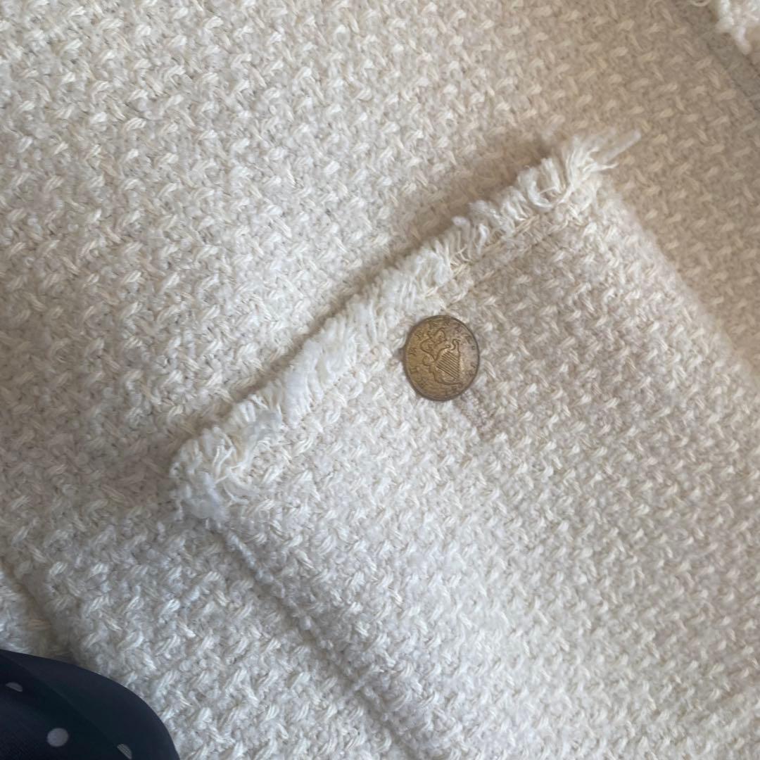 【美品】レサージュ　GIOLICAノーカラーBIGジャケット　ツイード