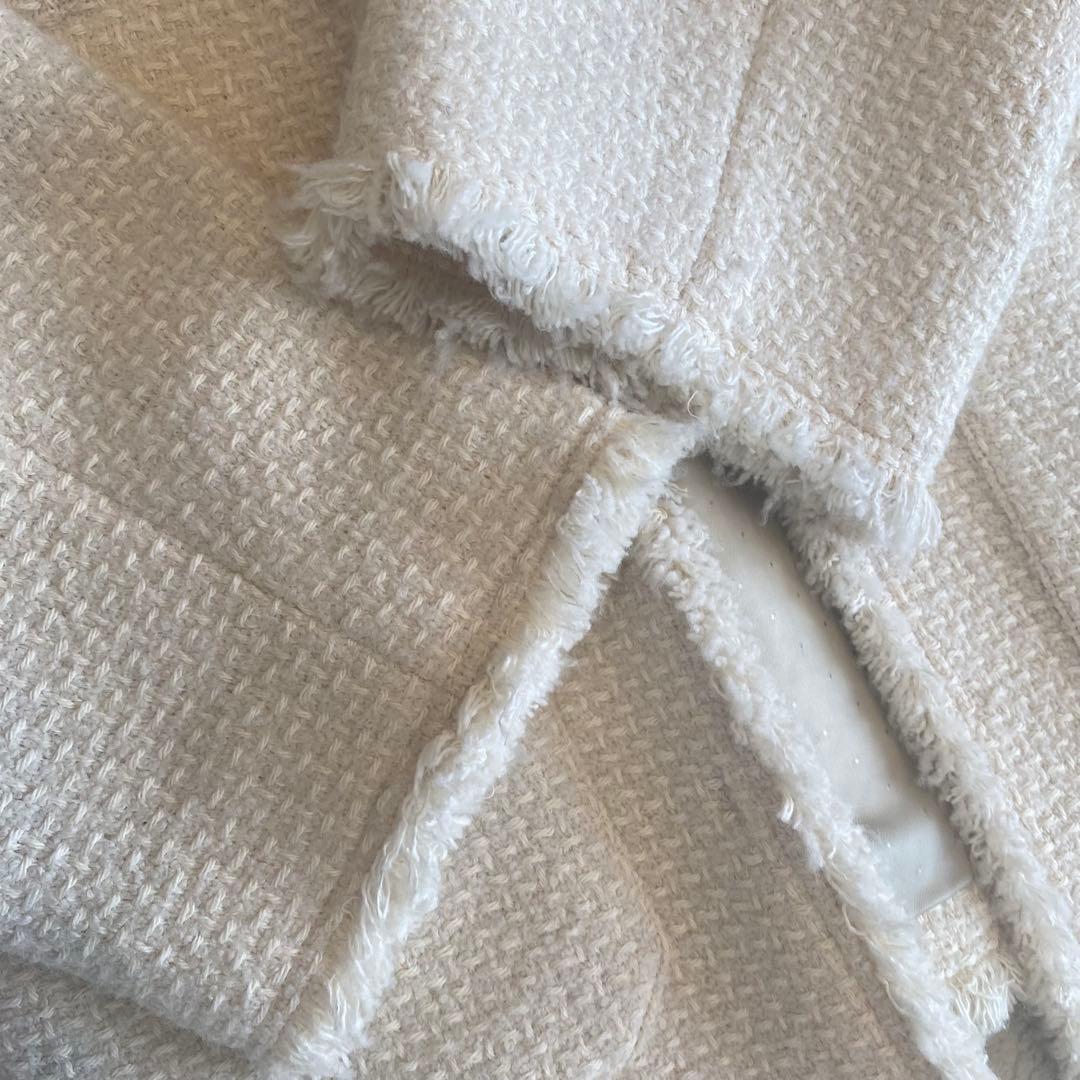 【美品】レサージュ　GIOLICAノーカラーBIGジャケット　ツイード