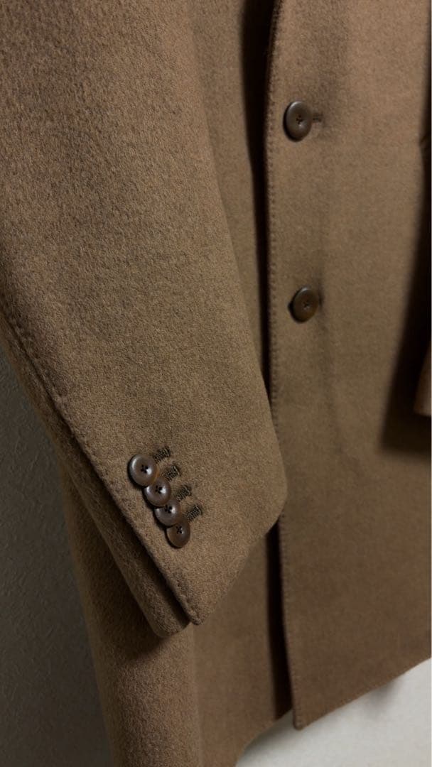 美品 LARDINI チェスターコート上質キャメル混size46キャメルブラウン