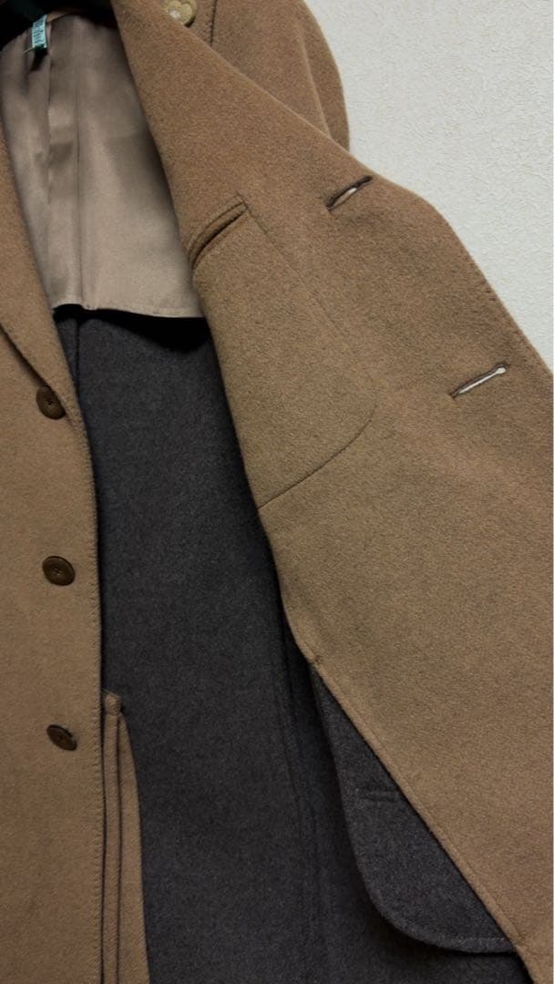 美品 LARDINI チェスターコート上質キャメル混size46キャメルブラウン