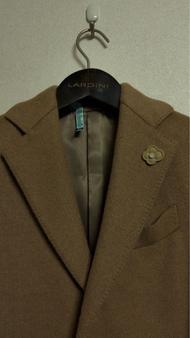 美品 LARDINI チェスターコート上質キャメル混size46キャメルブラウン
