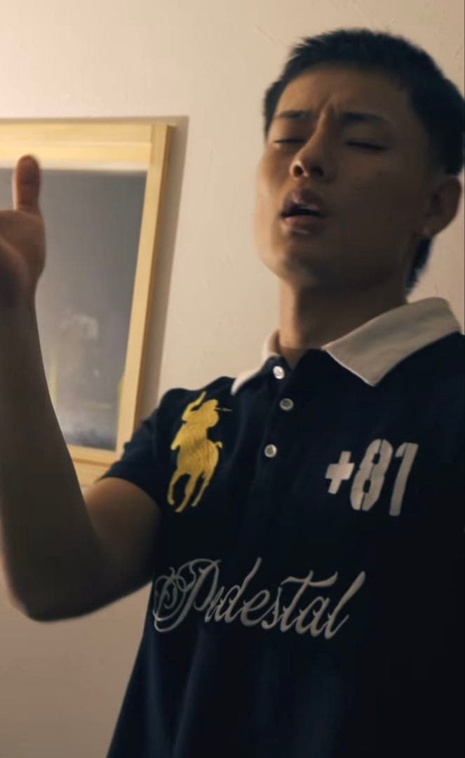 Pedestal +81 ポロシャツ 黒　dab着用