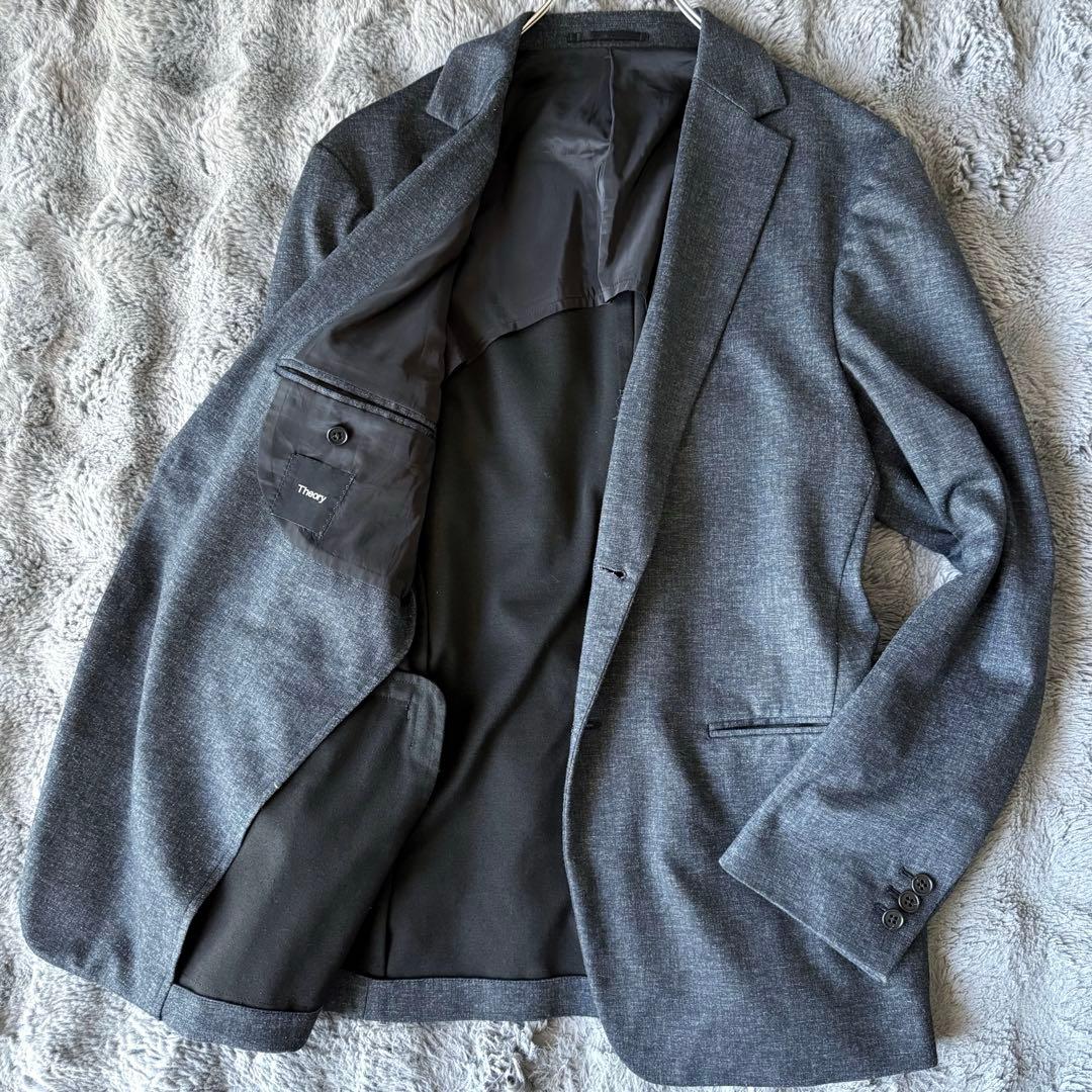 極美品 Theory ダークグレー テーラードジャケット 2B 42 現行タグ